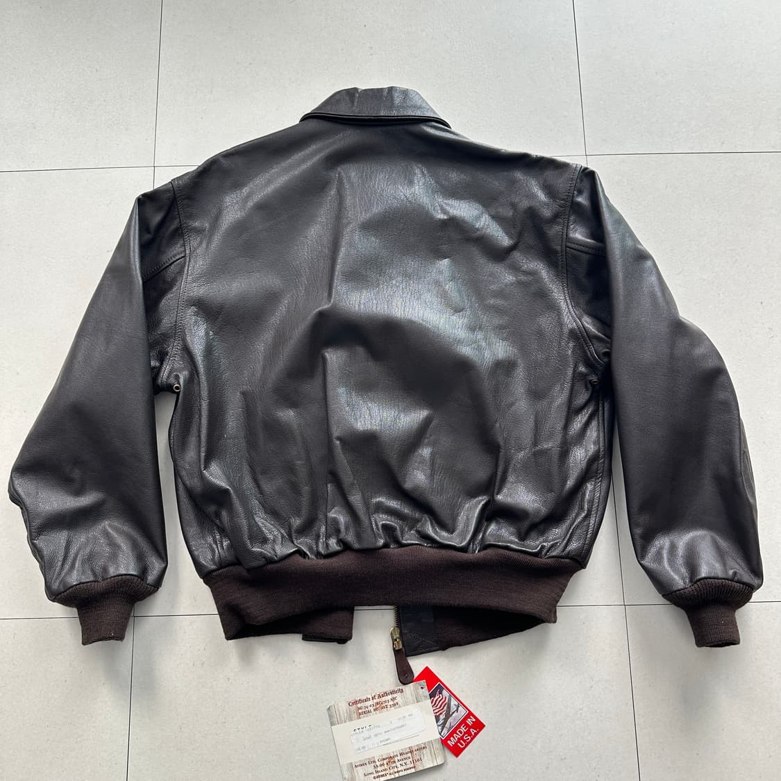 90s (데드스탁) 아비렉스 A-2 미공군 50주년 플라이트 가죽 자켓  상품이미지9