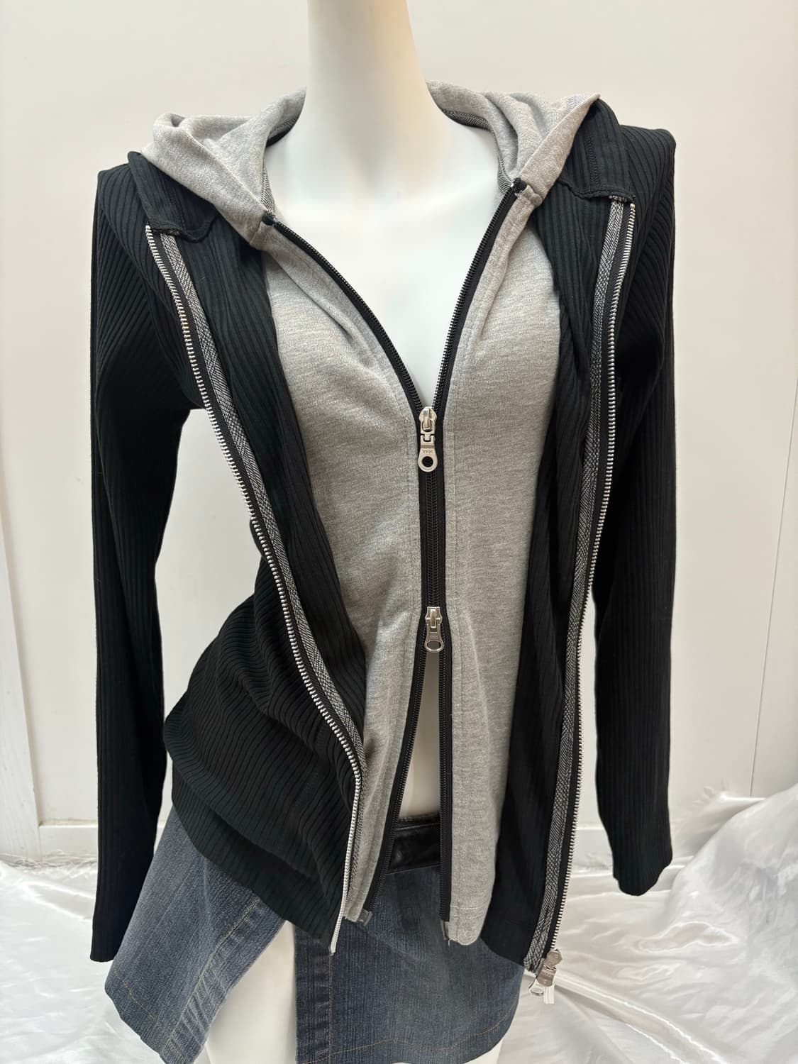 더블 후드 투웨이 집업 상품이미지1