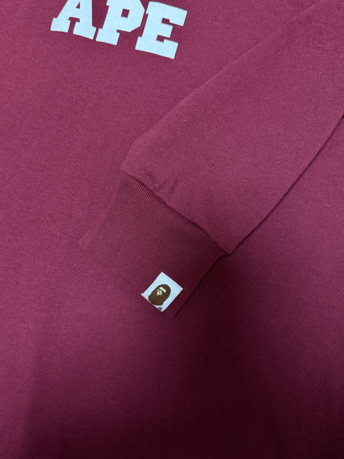 베이프 롱슬리브 버건디 상품이미지2