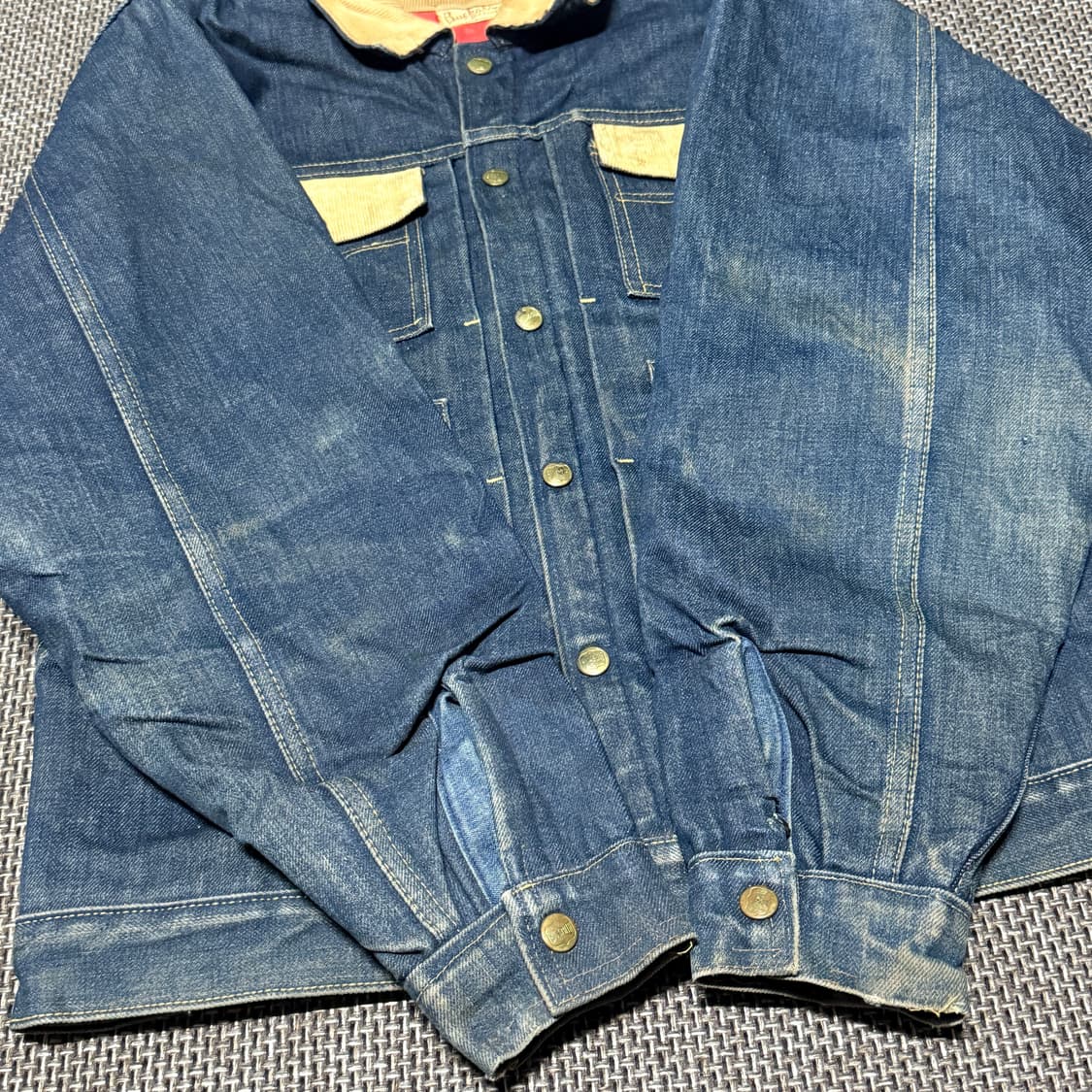 60~70s Big Smith 코듀로이 액센트 데님 웨스턴 워크자켓 상품이미지5