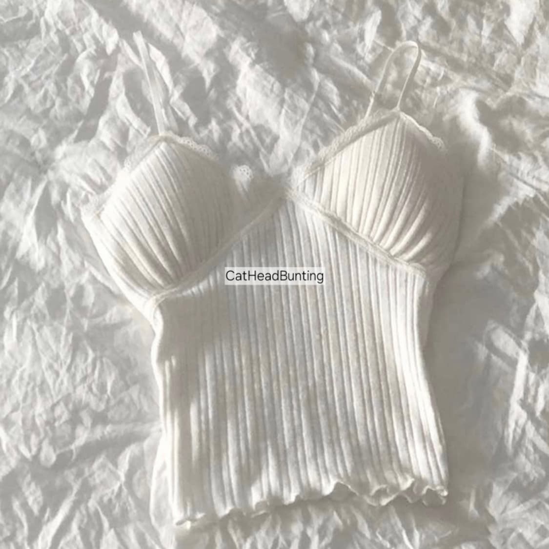 핀터깔 레이스 골지 나시 브라렛 상품이미지2