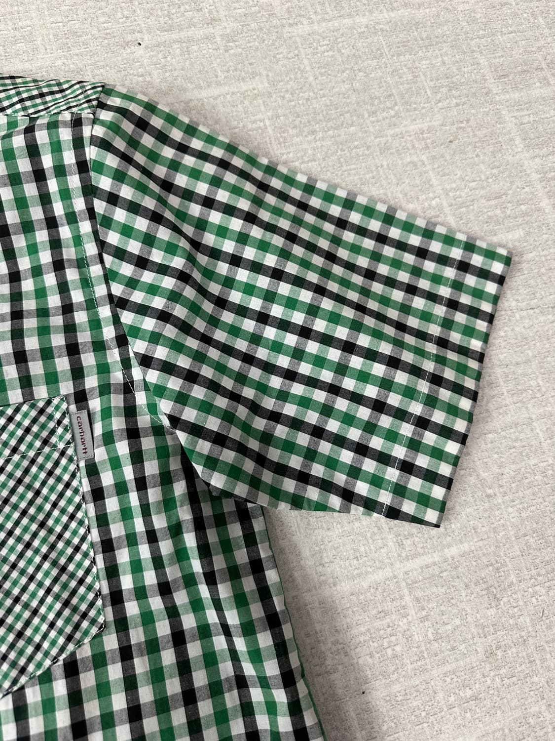 칼하트 그린 체크 반팔 셔츠 상품이미지5