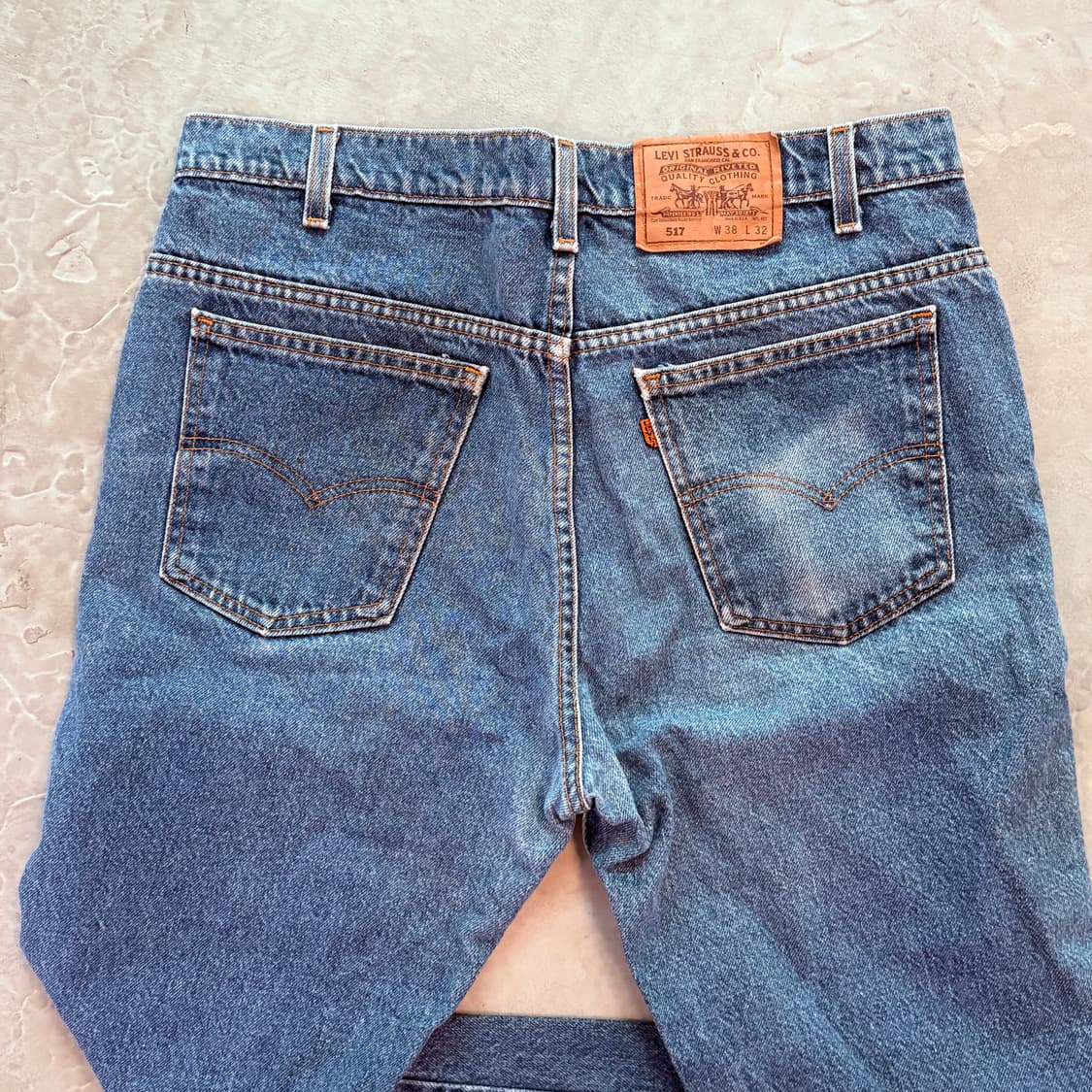 [38/32] 90s USA 🇺🇸 리바이스 517 오렌지탭 데님 중청 상품이미지6
