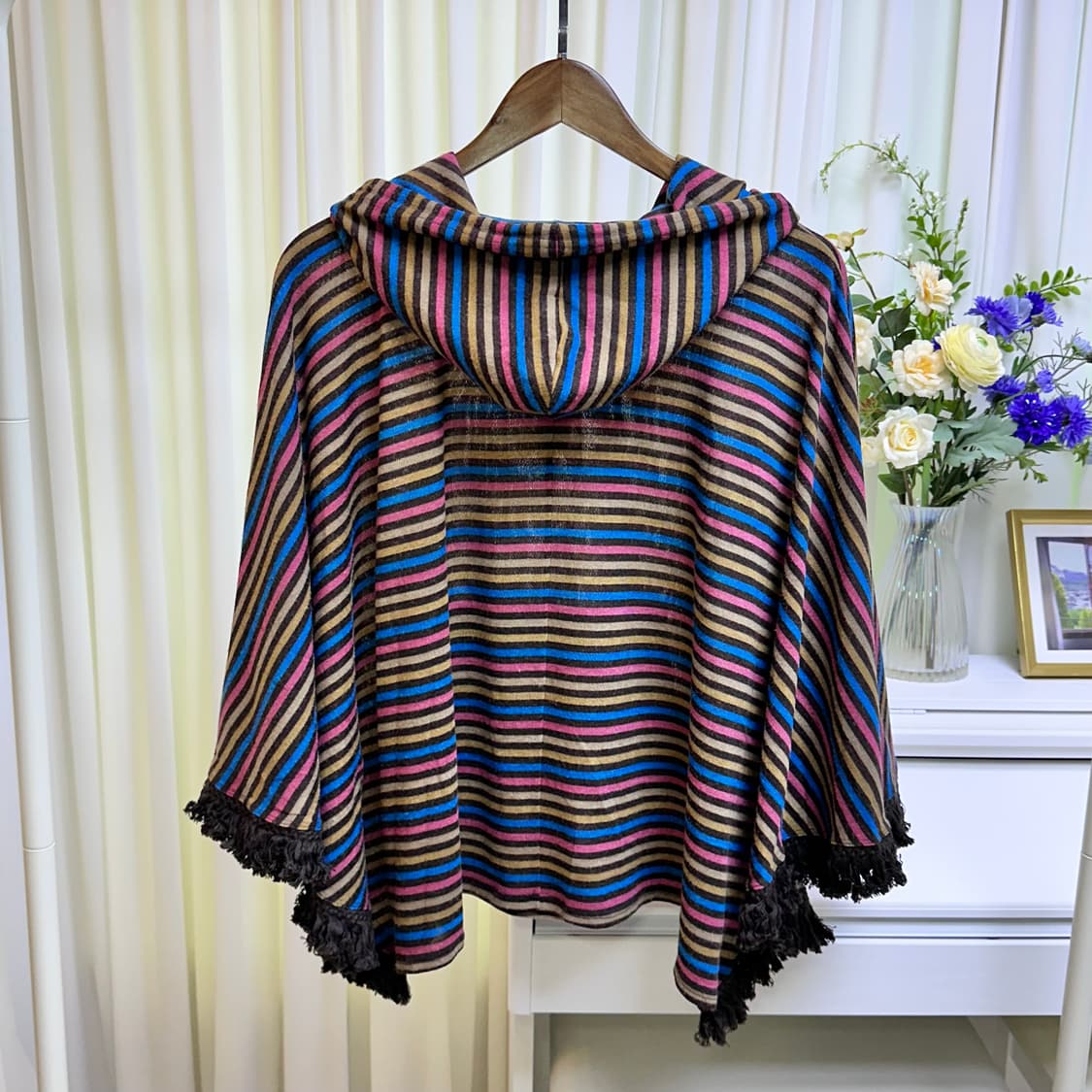 ESTACOT  스트라이프 후드 망토 상품이미지2