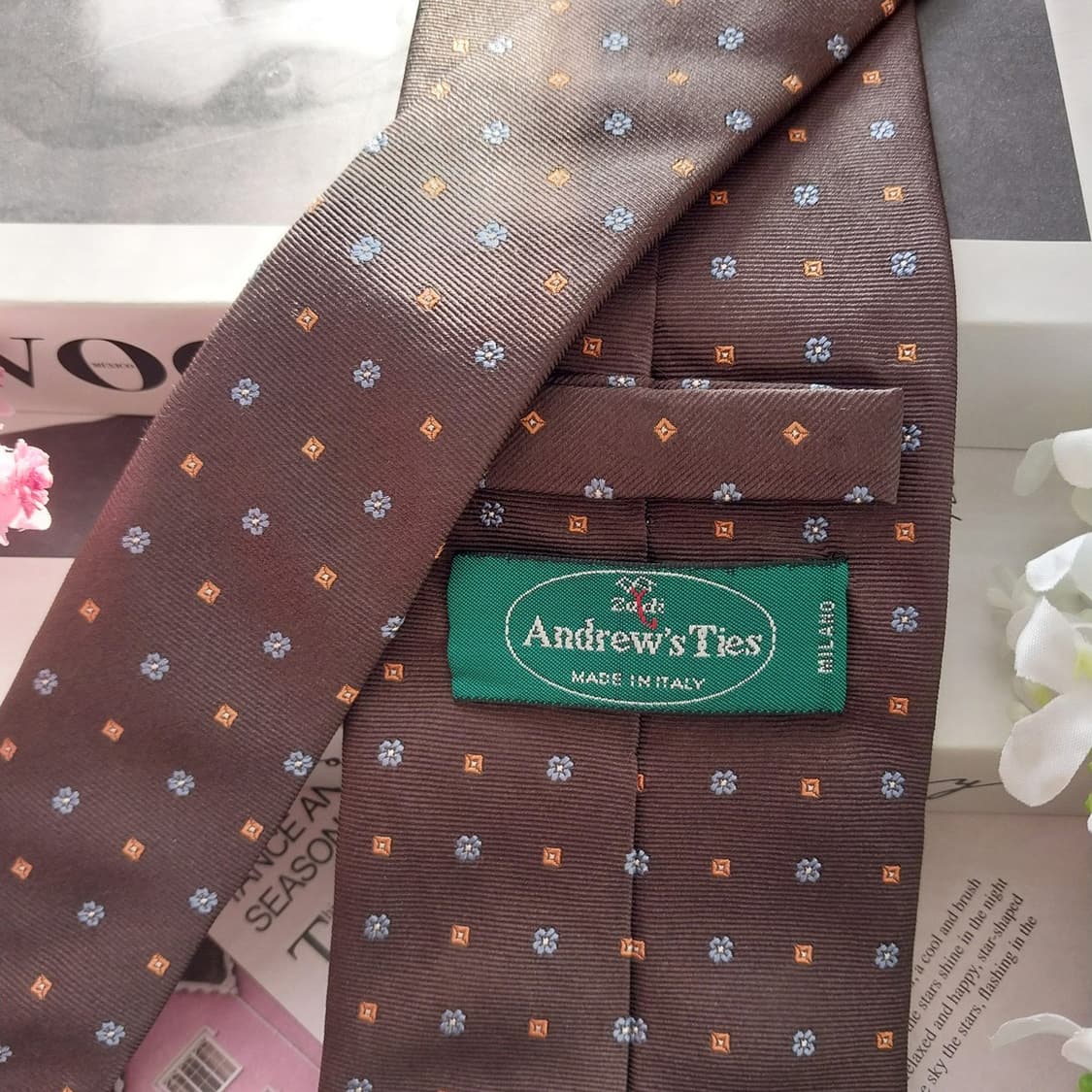 앤드류스 타이 실크 브라운 도트 넥타이 8.6cm A+등급 K1538
 상품이미지7