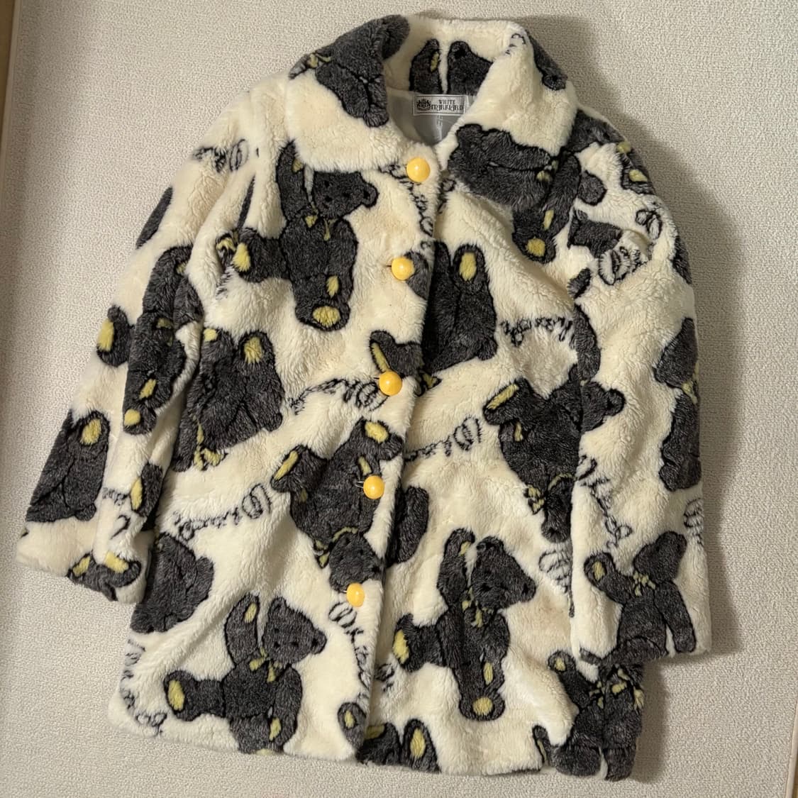 일본빈티지 테디베어 퍼 아우터 상품이미지1