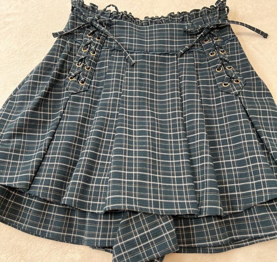 axesfemme 엑시즈팜 체크 프릴 큐롯 스커트 갸루 핀터 모리 빈티지 상품이미지1