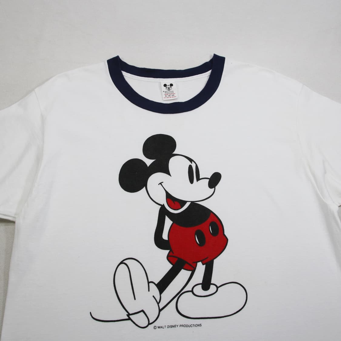 (착용컷) 70~80's Walt Disney 미키 마우스 링거 반팔 티 상품이미지5