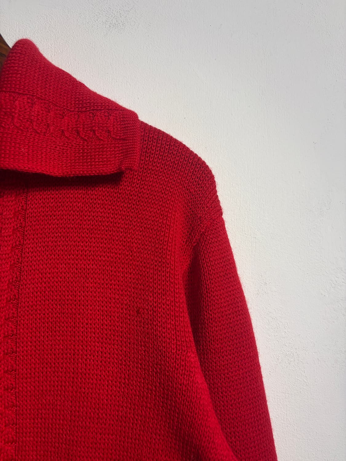 울 100% 레드 니트 가디건 L wool 100%  상품이미지7