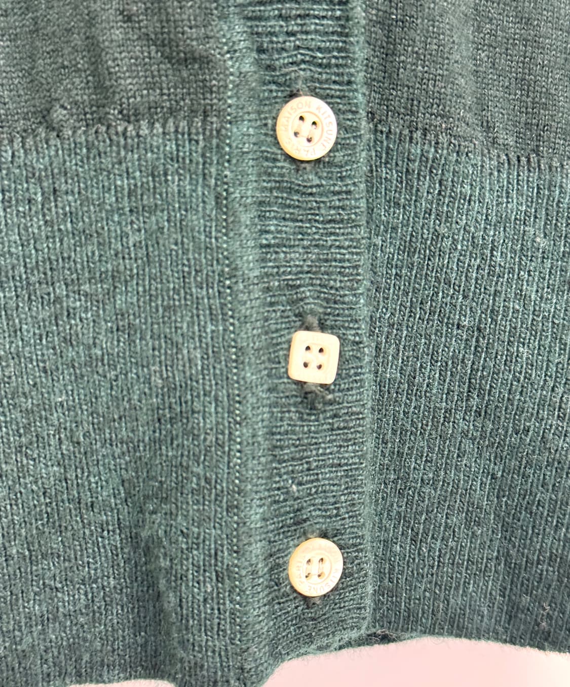 MAISON KITSUNE 메종 키츠네 딥그린 폭스 헤드패치 라운드넥 울 상품이미지4