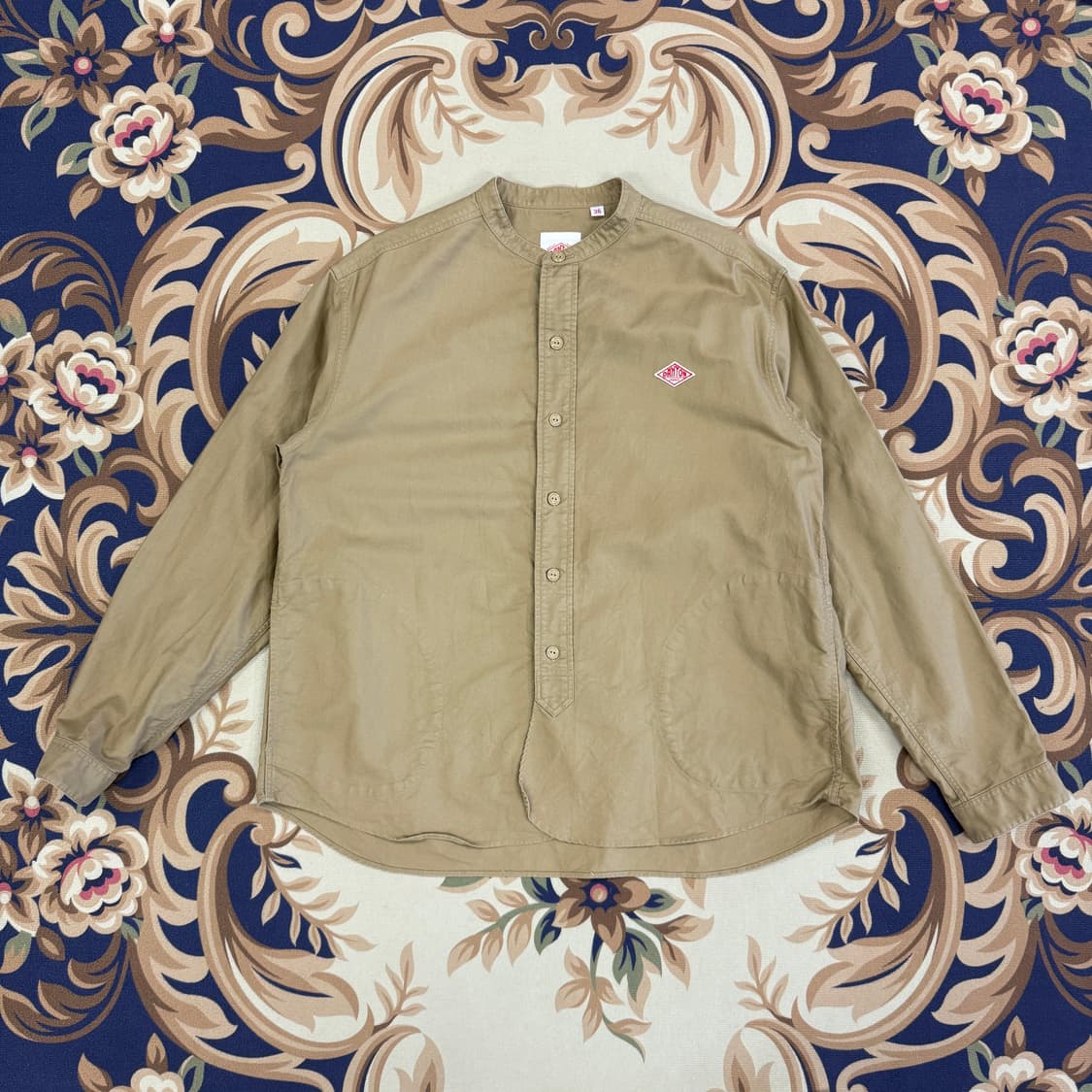 (38)JPN단톤 DANTON 논카라 코튼 셔츠(베이지) 상품이미지1