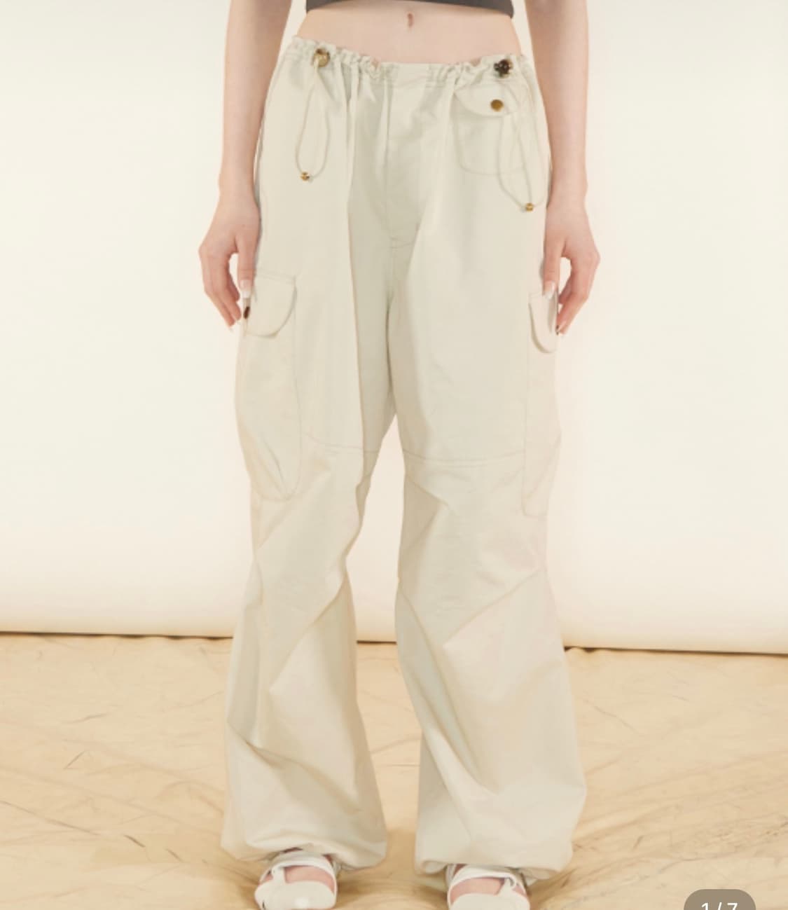Kijun desert cargo pants unisex cream 상품이미지1