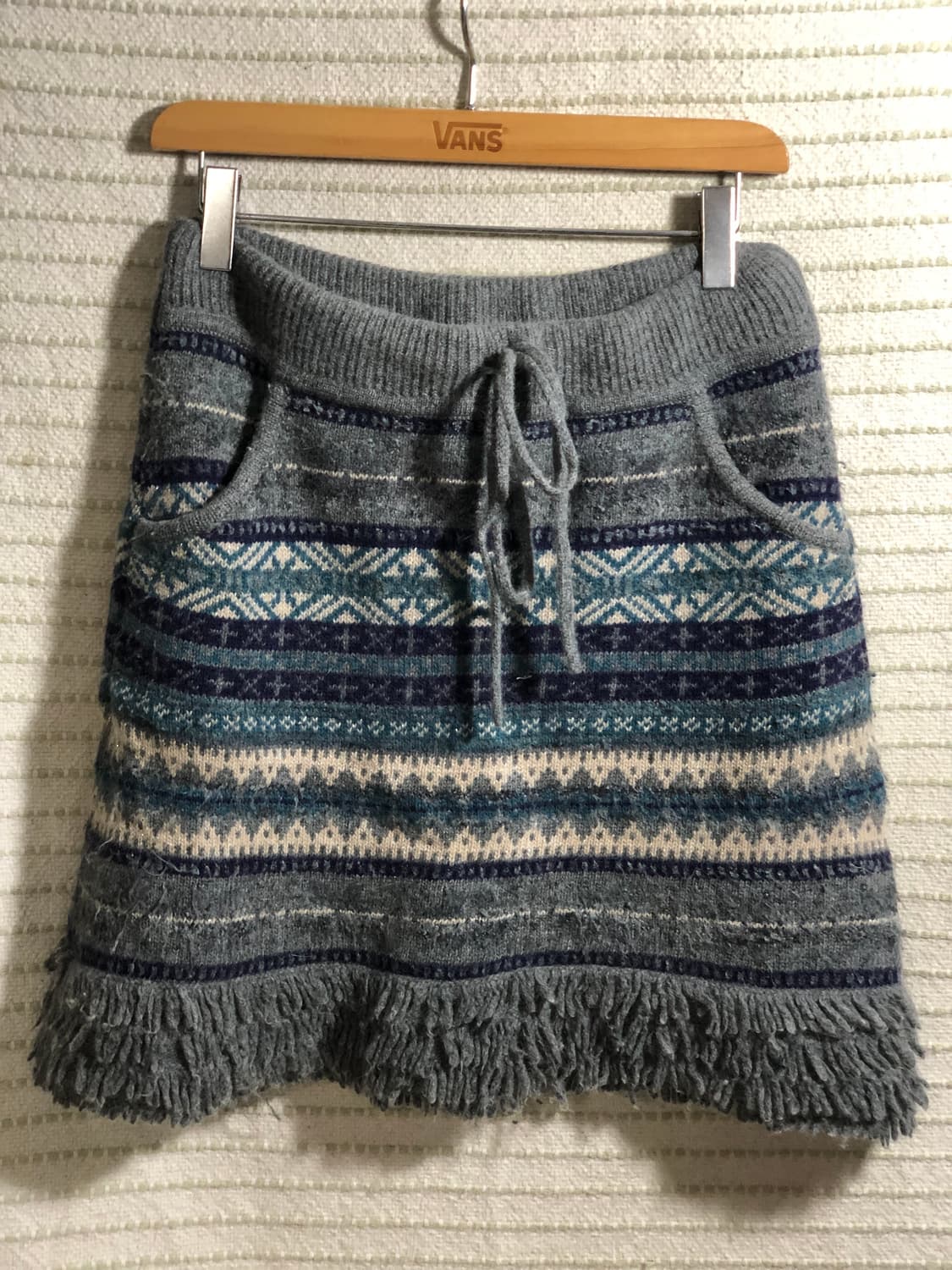 빈티지 노르딕 패턴 울 앙고라 혼방 니트 숏 스커트 Y2K 상품이미지1