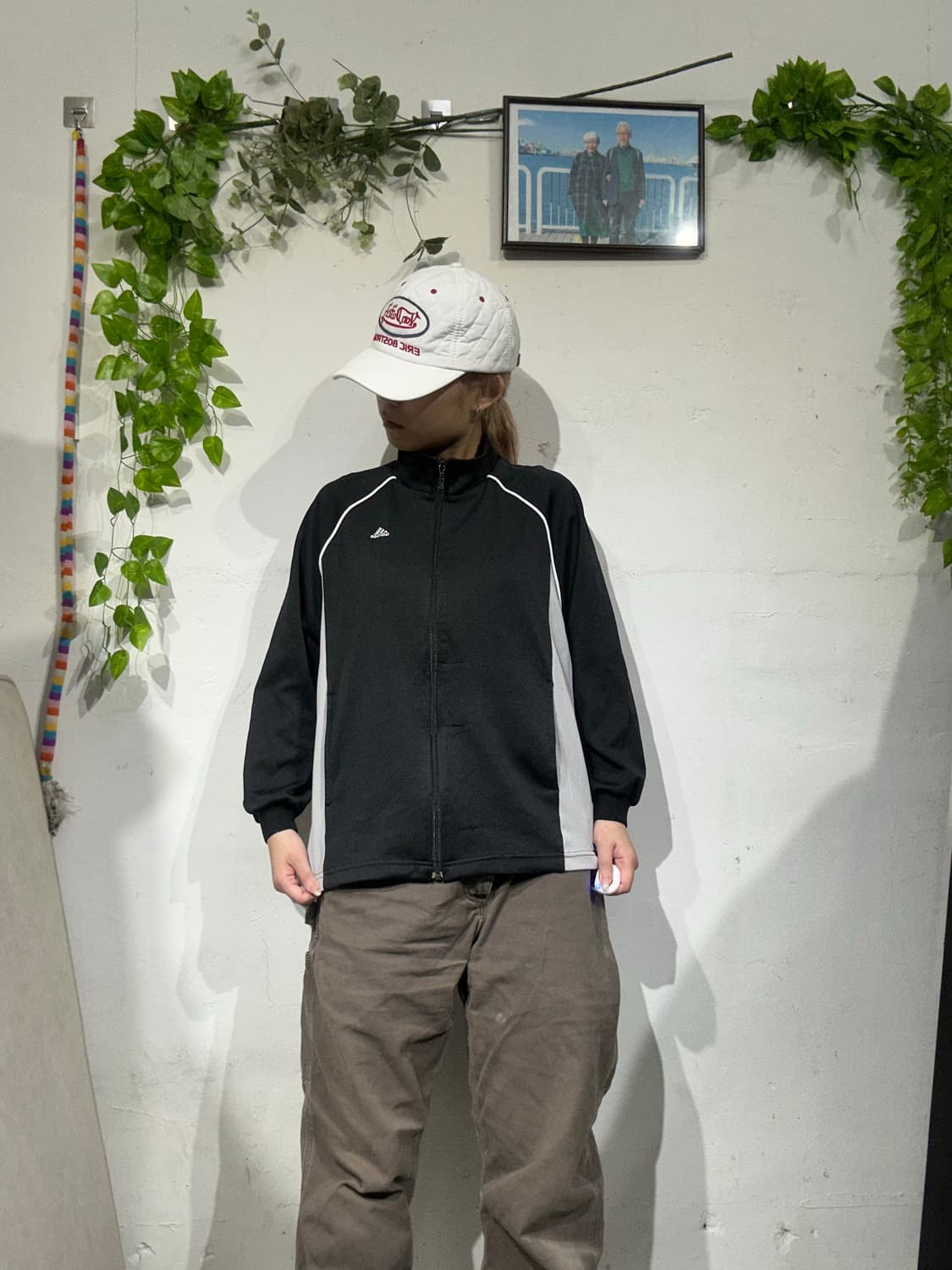 아디다스 블랙 그레이 사이드 라인 로고 트랙탑 져지 상품이미지2