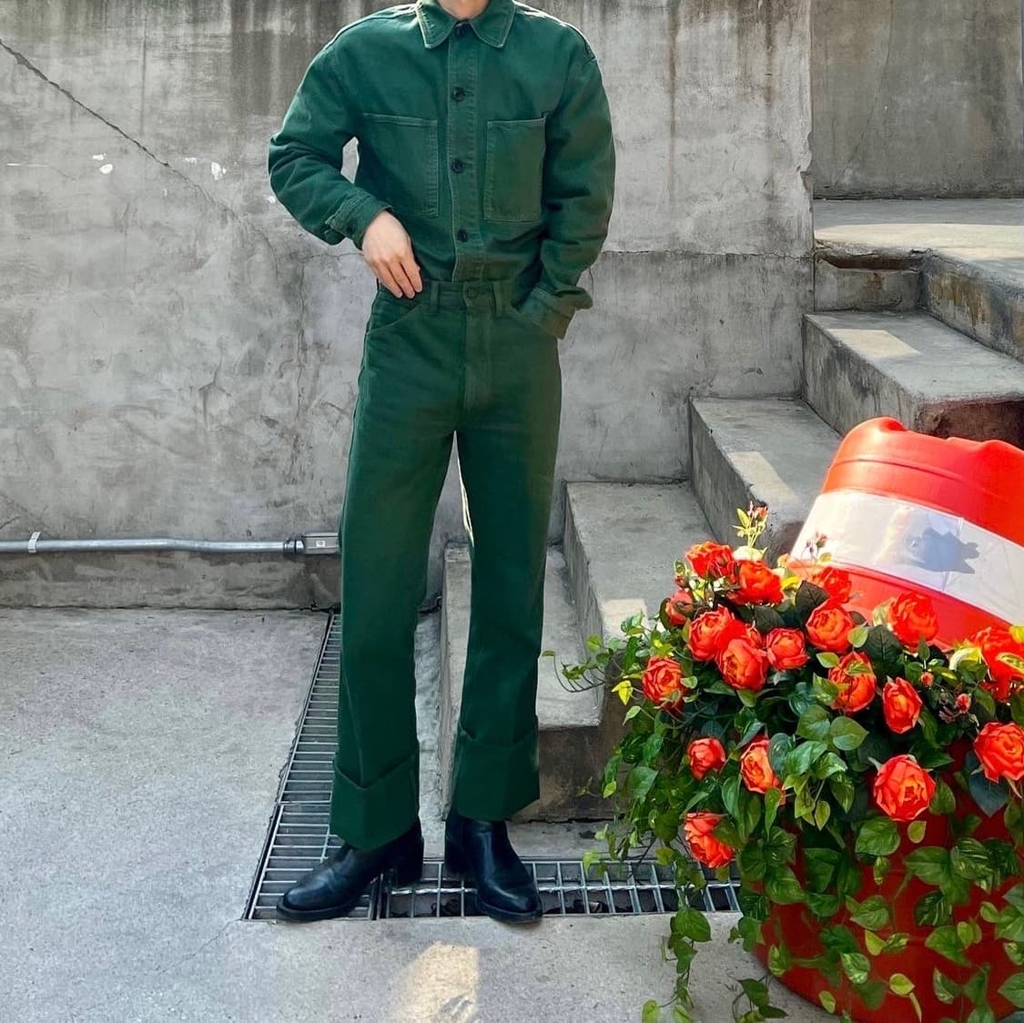 르메르 19fw 클로버 그린 데님 셋업 상품이미지1