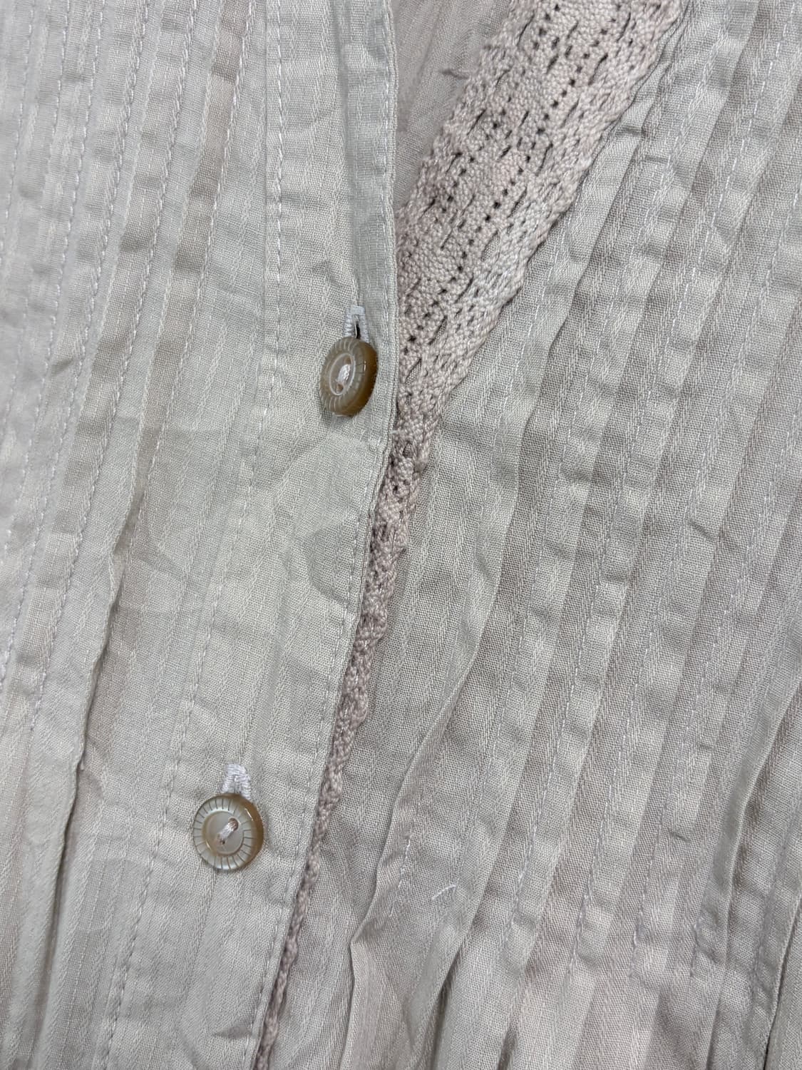 빈티지 모리걸 애쉬베이지 핀턱 블라우스 원피스 상품이미지3