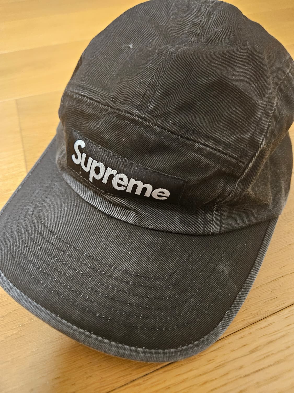 슈프림 캠프캡 워시드 데님 블랙 상품이미지1