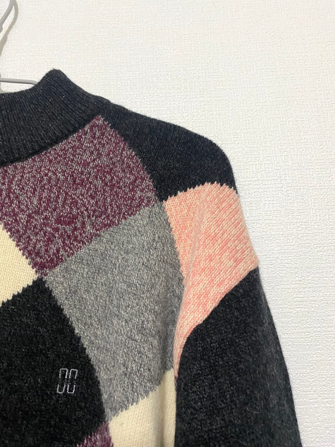 닥스 남성 아가일 체크 반집업 니트 상품이미지2