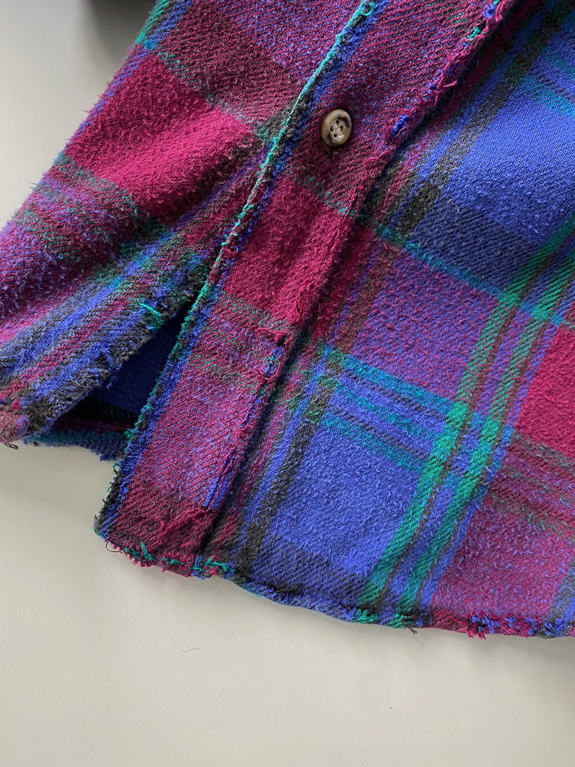 90s 빈티지 파이브 브라더 디스트로이드 플란넬 셔츠 상품이미지6