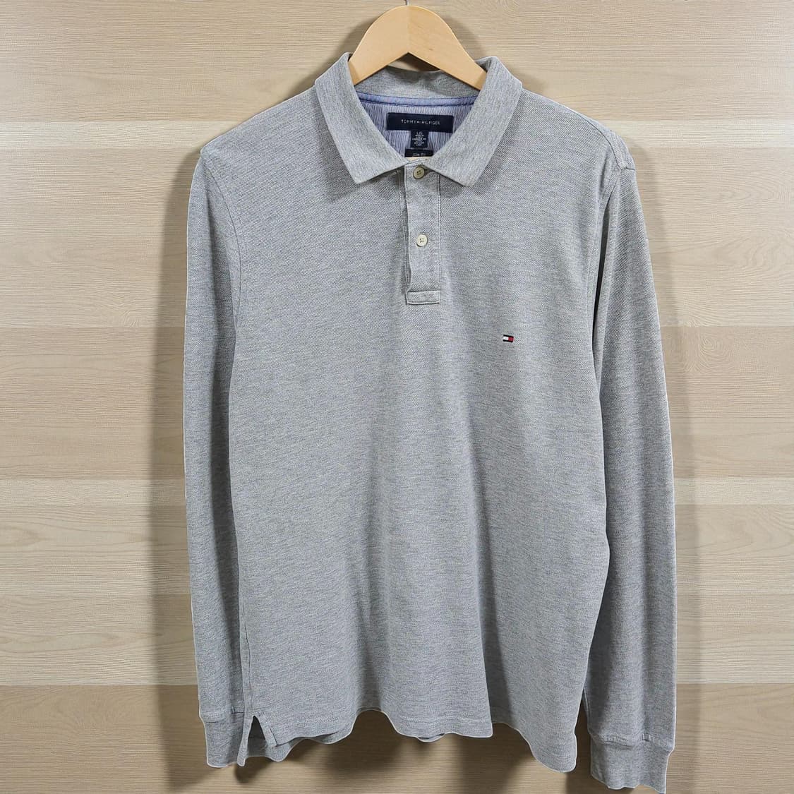  105)TOMMY 타미 힐피거 긴팔 카라티 그레이 상품이미지1