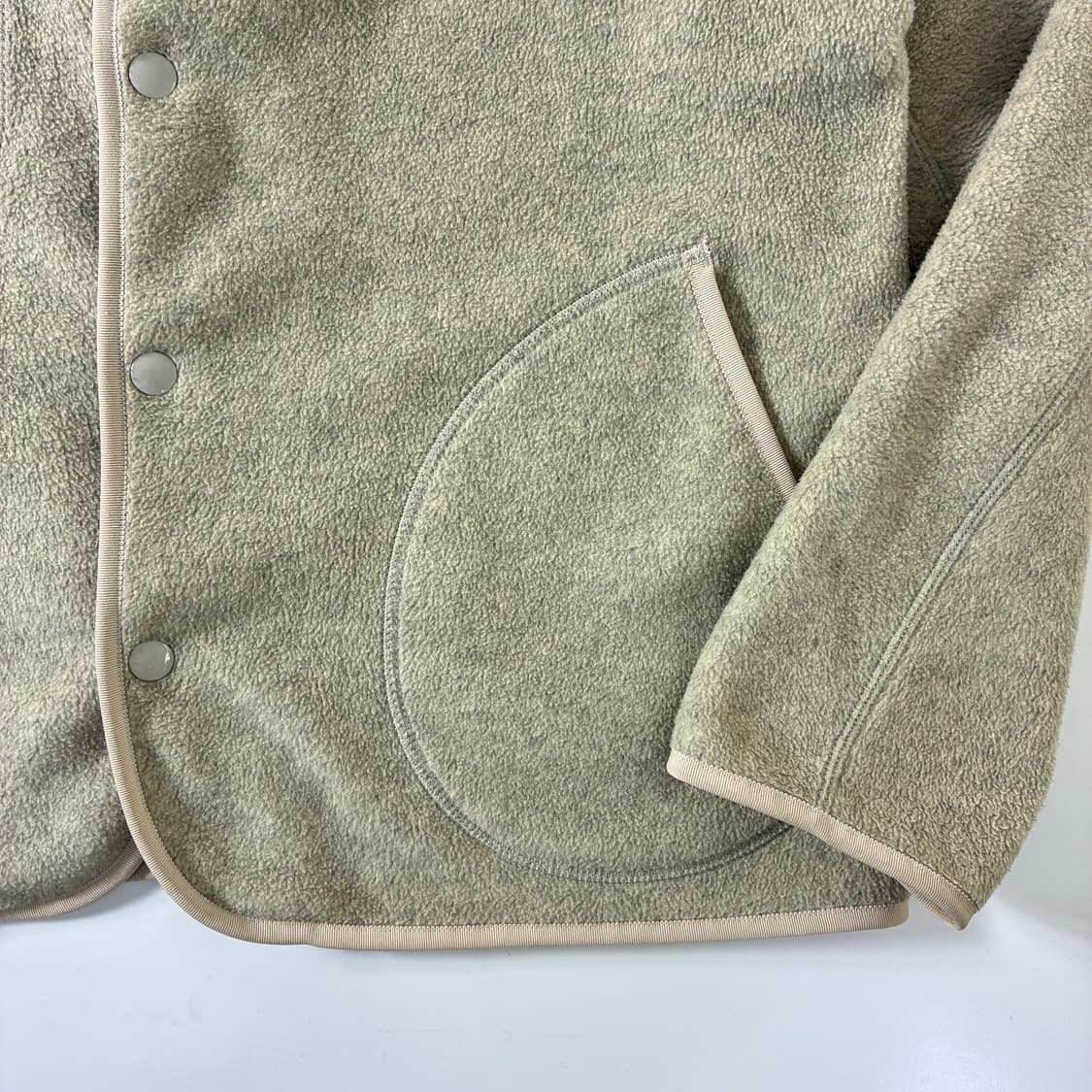 Danton  단톤 노카라 베이지 플리스 자켓   상품이미지4