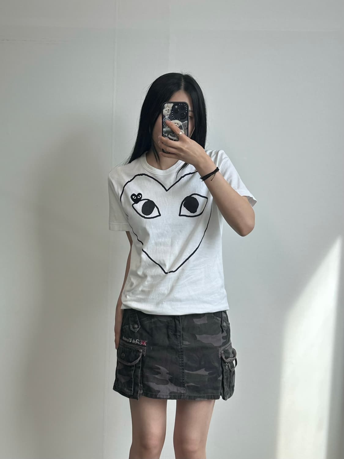 꼼데가르송 플레이 더블하트 화이트 반팔 티셔츠 상품이미지1