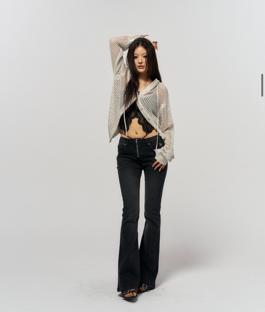 스키즘 인듀싱 cross back flare jeans 상품이미지1