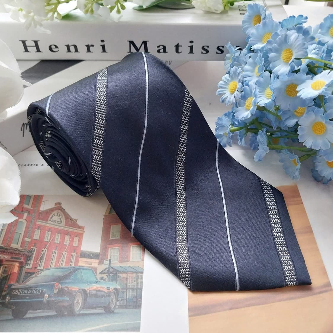 에르메네질도 제냐 실크 스트라이프 넥타이 9.2cm A+등급 K2197
 상품이미지4