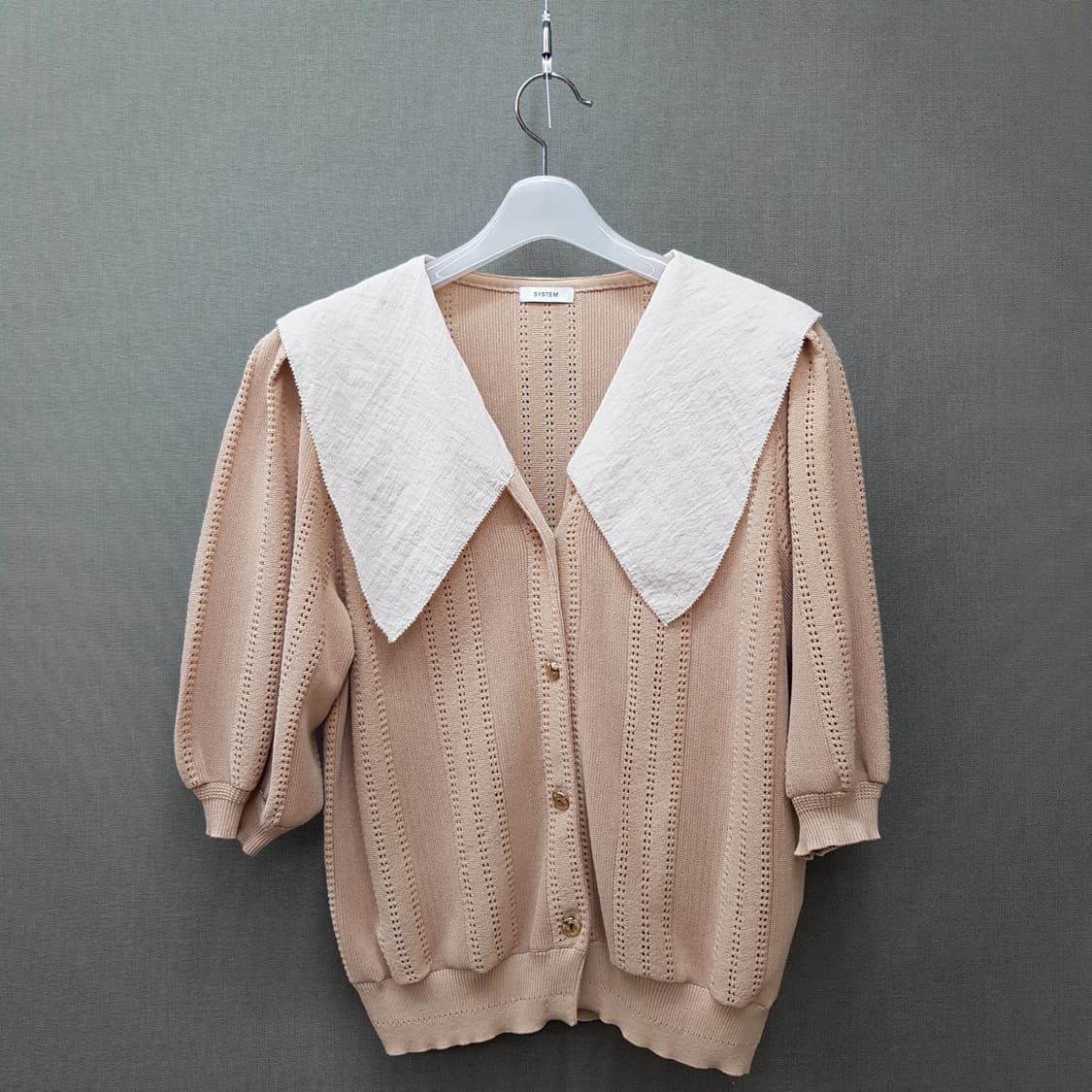 한섬 시스템 2022 빅카라 니트 가디건 S사이즈 상품이미지1