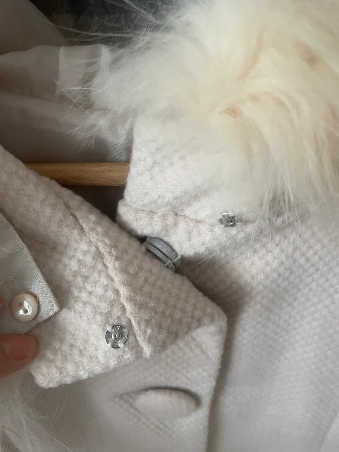 모리걸 빈티지 러블리 퍼 후드 코트 🤍💗🎀 상품이미지5