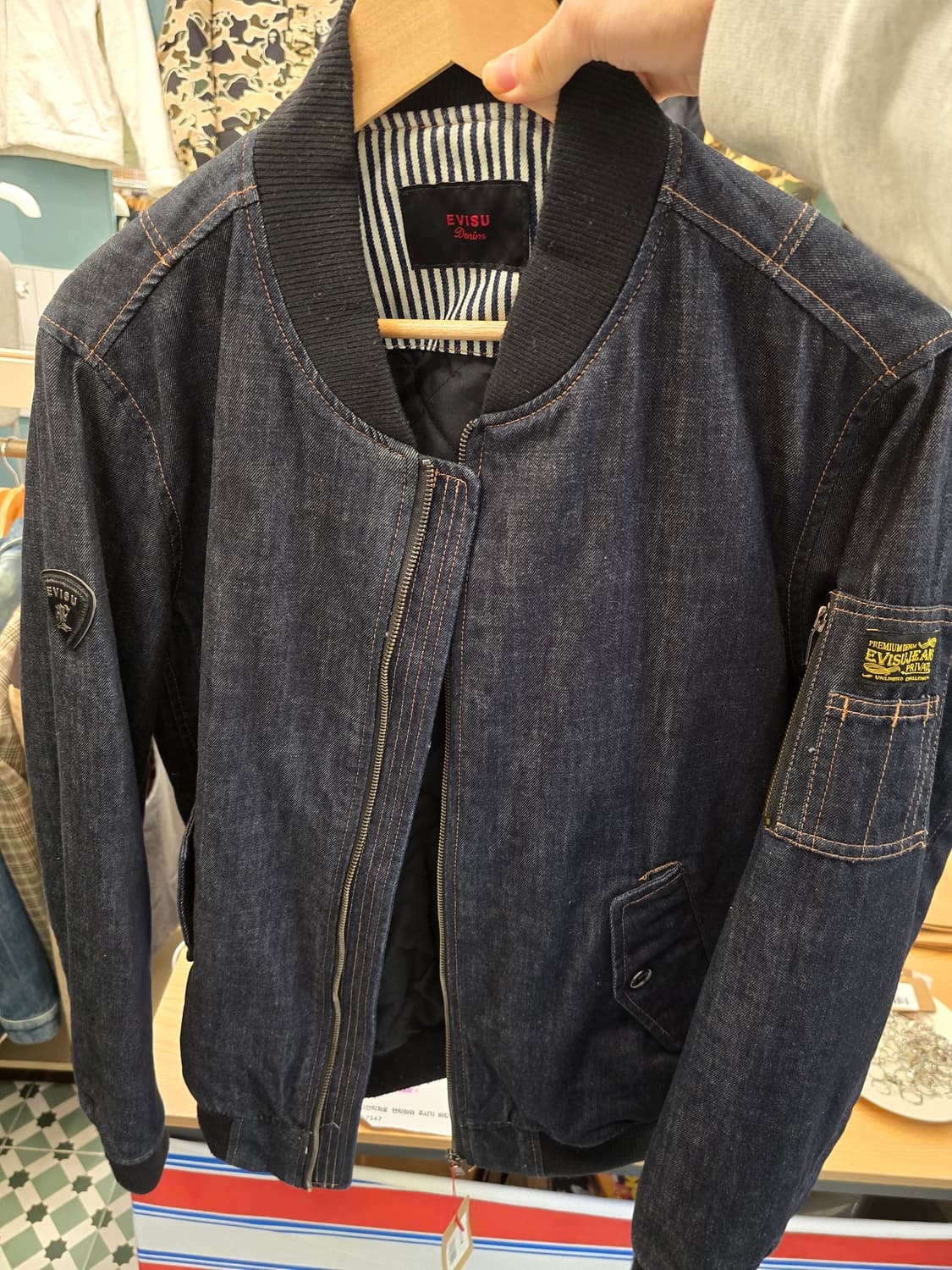 EVISU 데님 블루종 자켓 상품이미지1