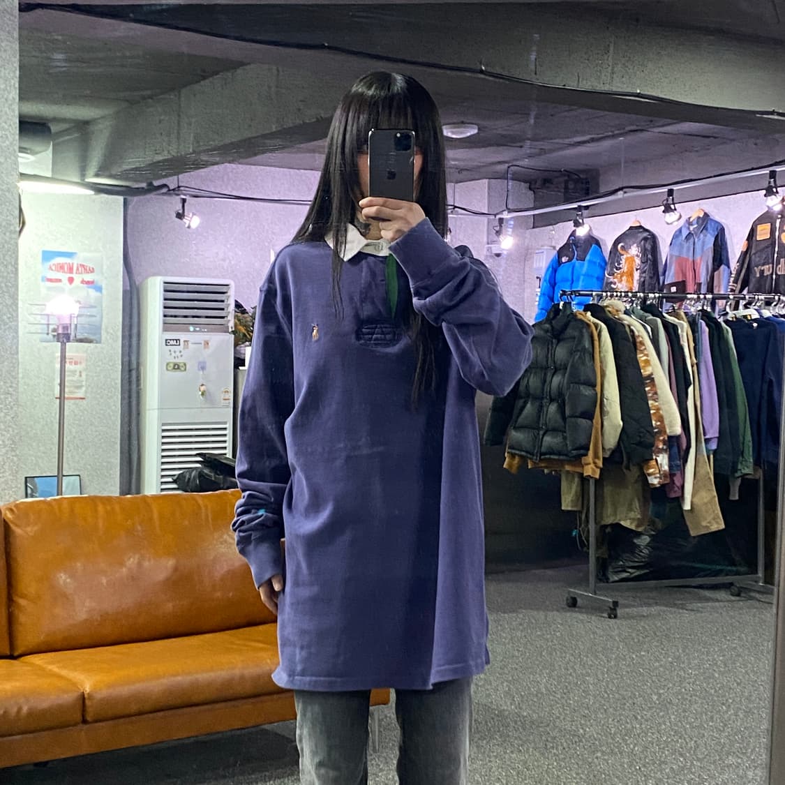 폴로랄프로렌 포니로고 바이올렛 럭비티셔츠 B3993 상품이미지1