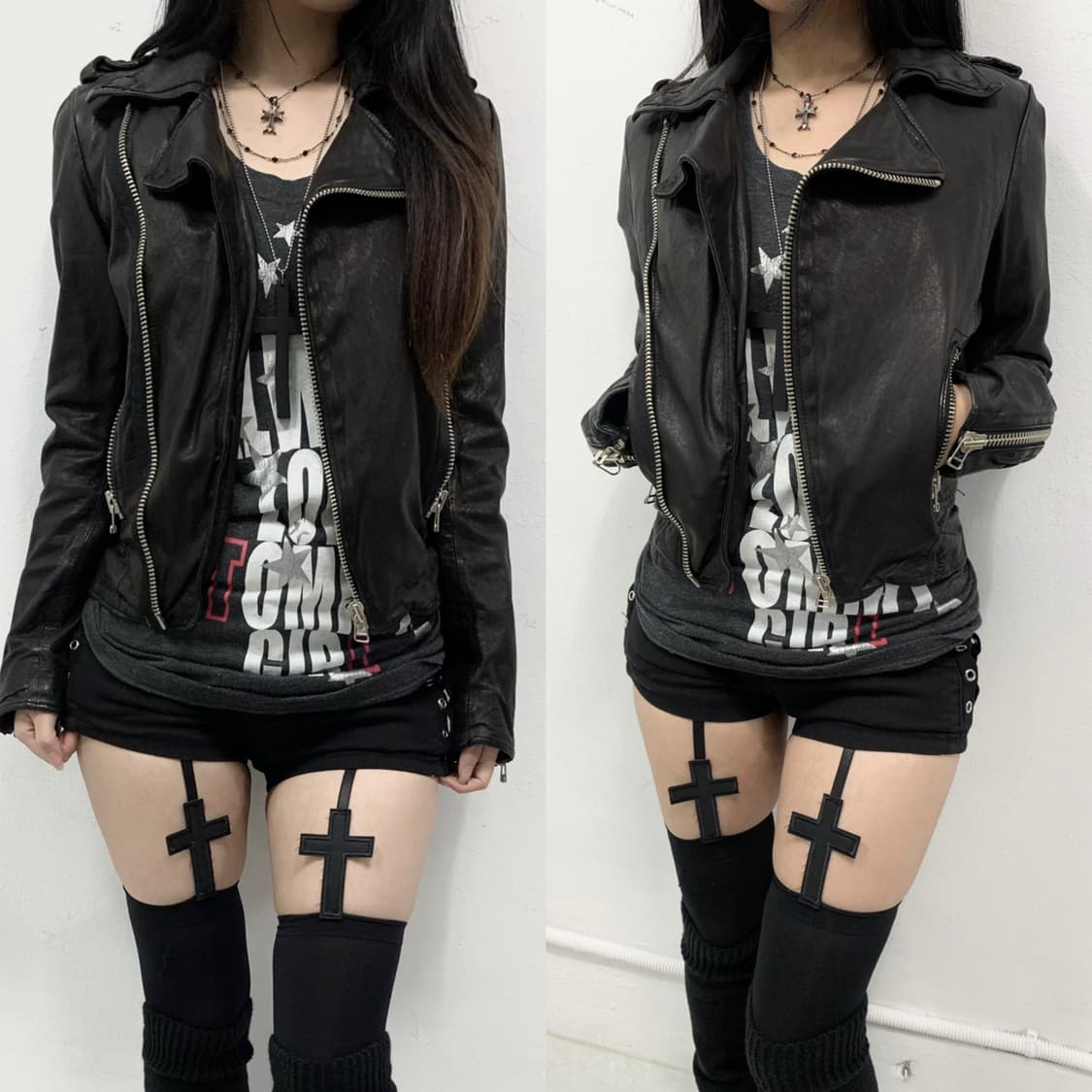 락시크 펑크 양가죽 레더자켓 상품이미지1