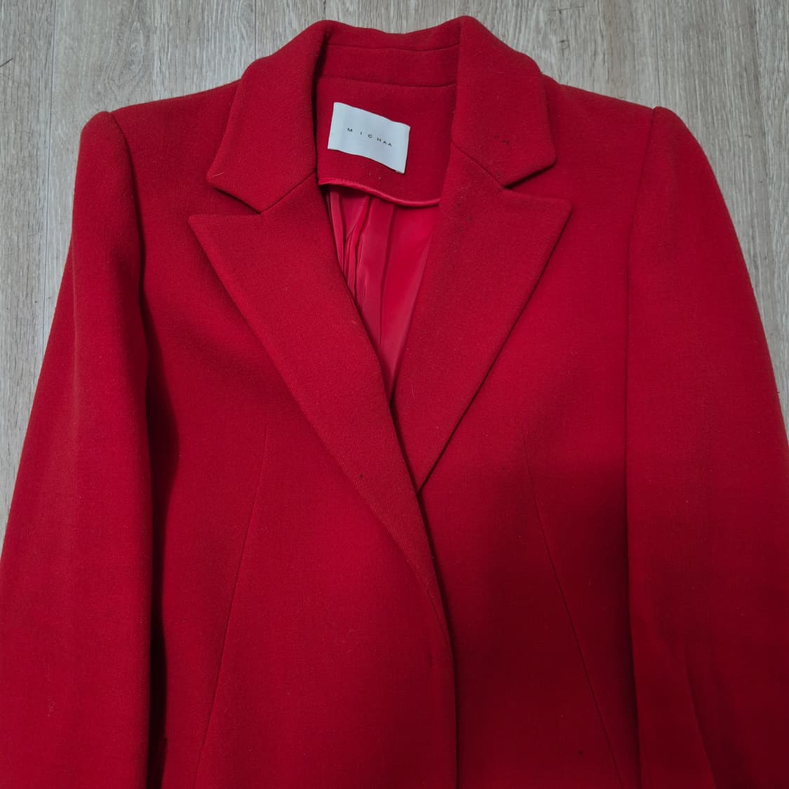 미샤 레드 모직 싱글 코트 85-97-160 상품이미지2