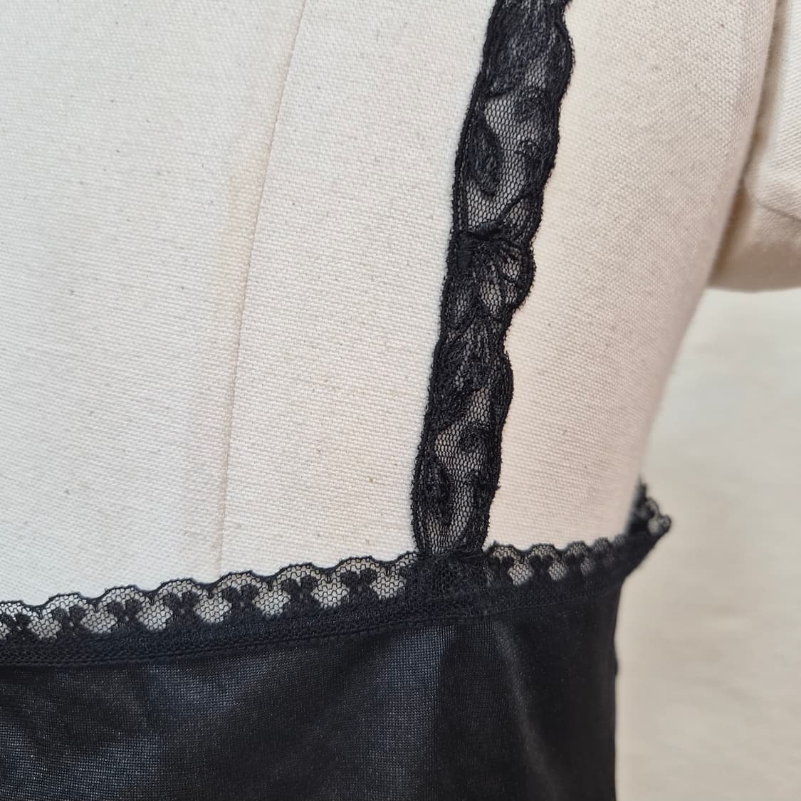 블랙 플라워 레이스 슬립 나시 캐미솔 85 상품이미지9