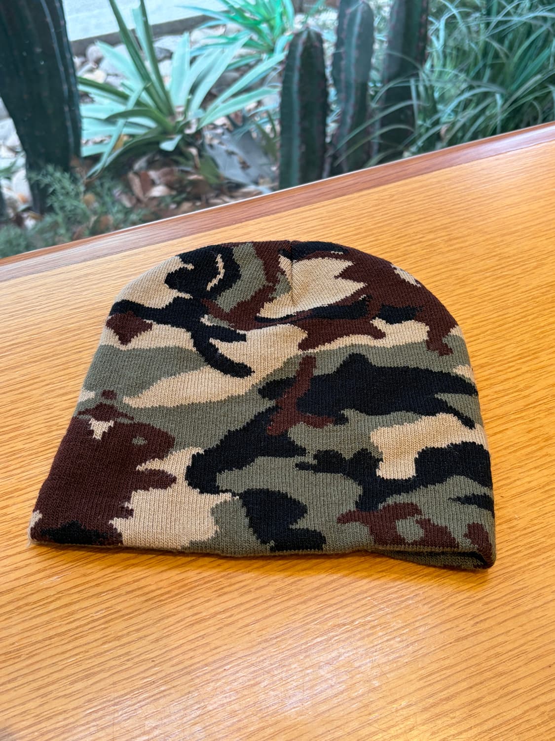 USA 카모플라쥬 패턴 플리스 비니 상품이미지2