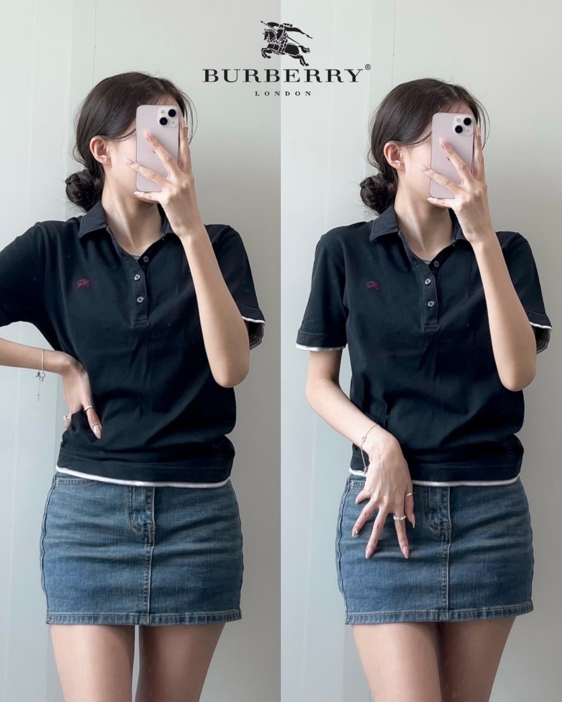 버버리 반팔 카라티  상품이미지1