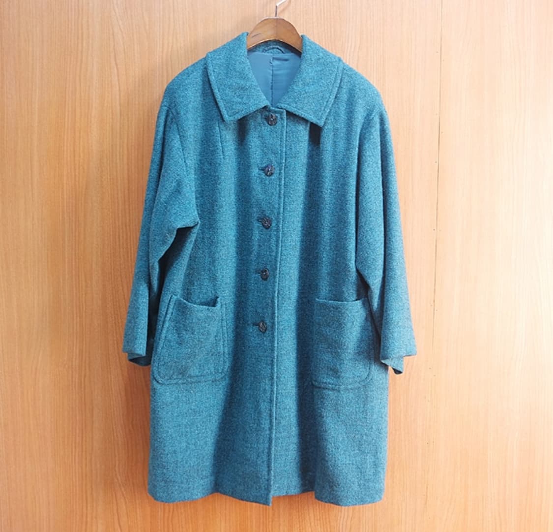 해리스 트위드  빈티지  울100% 코트~우먼 프리  상품이미지1