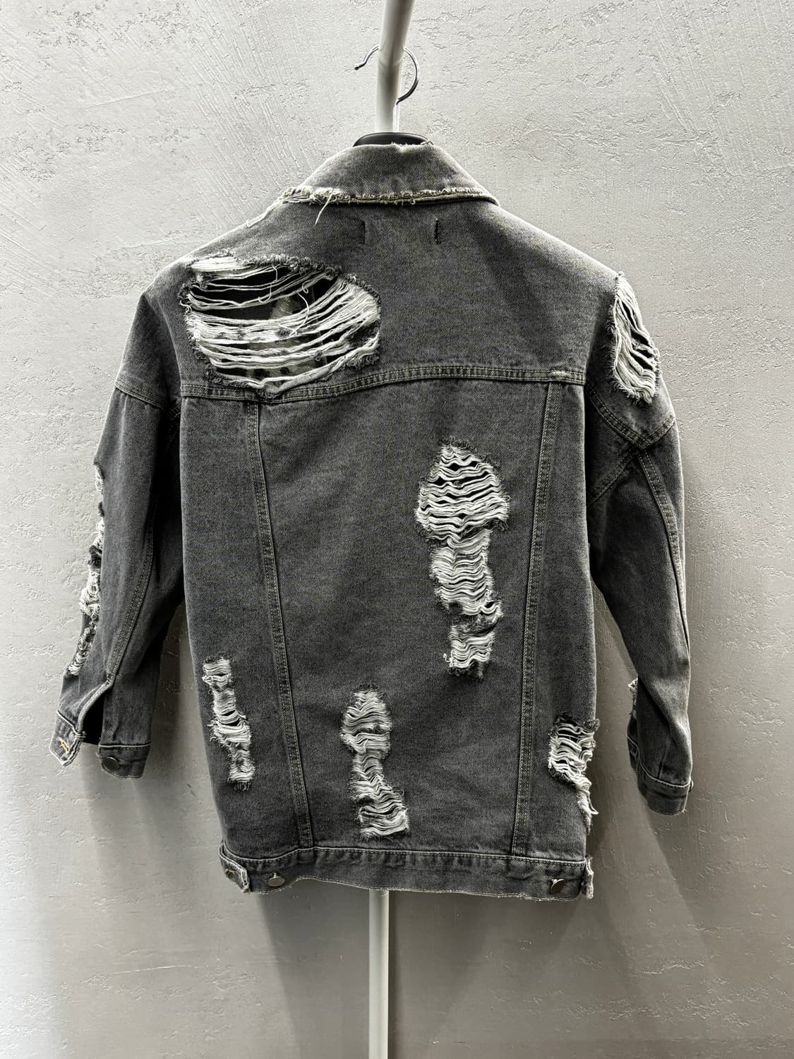 Baker street 빈티지 데미지 그레이 데님 자켓 F 상품이미지5