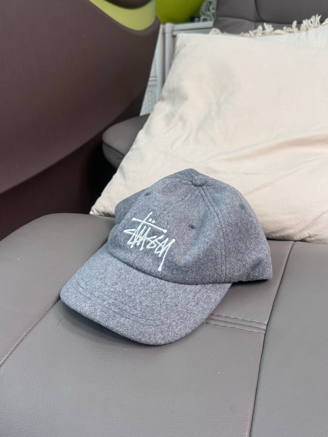 스투시 베이직 로고 그레이 울 볼캡 상품이미지2