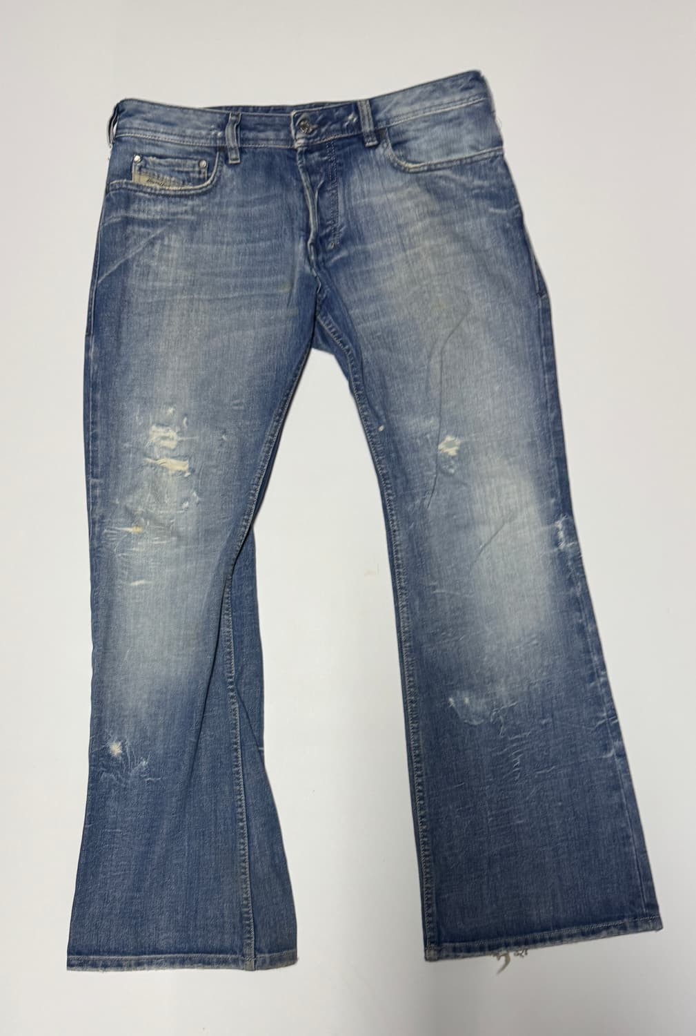 희귀!! 디젤 Diesel 자탄 디스트로이드 부츠컷 데님팬츠 35.4인치 상품이미지1