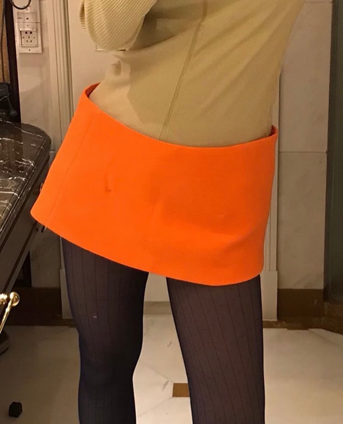 에옹쓰 2 Layered mini skirt - orange  상품이미지3