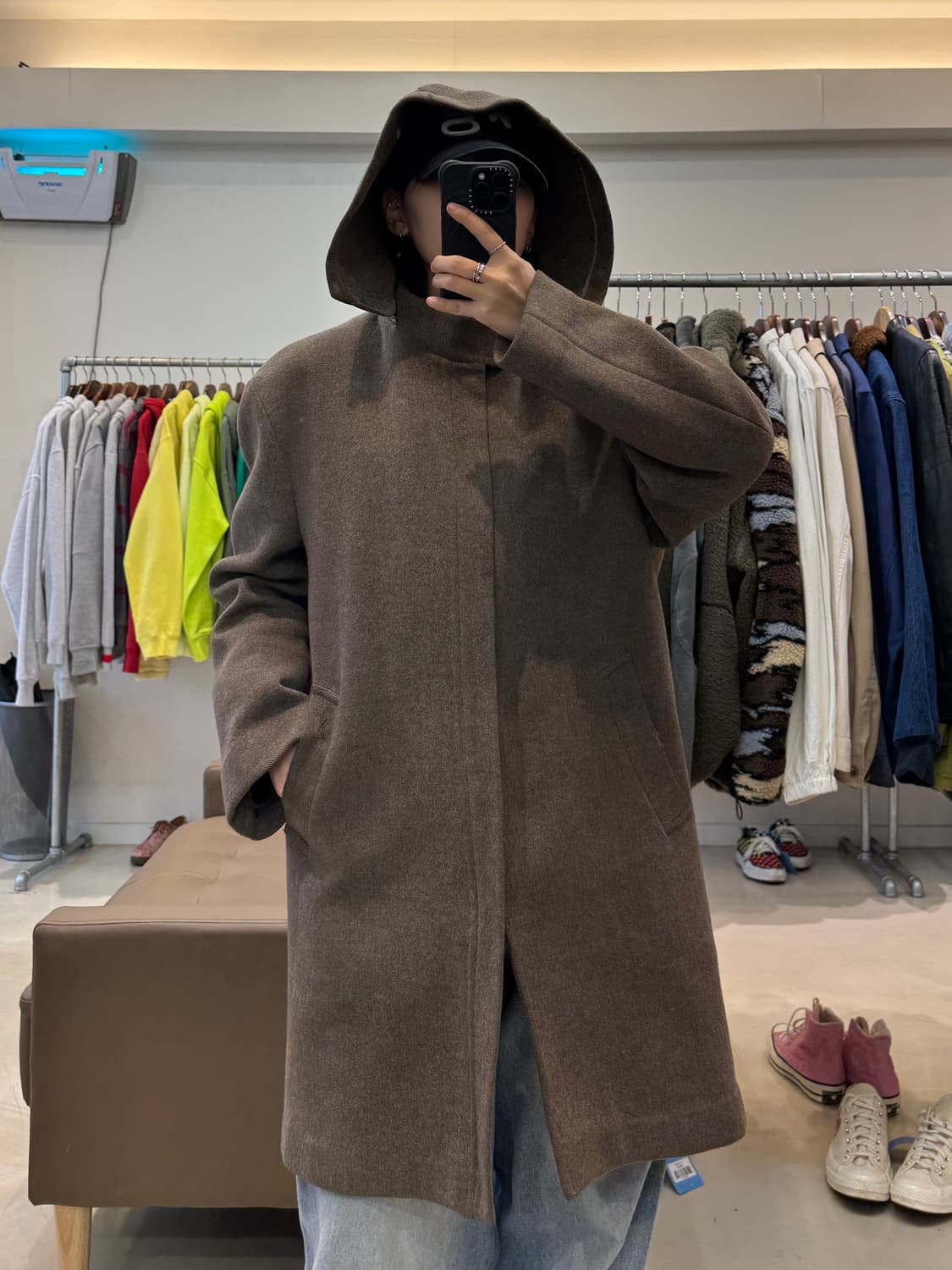 입생로랑 캐시미어 후디드 코트 상품이미지5