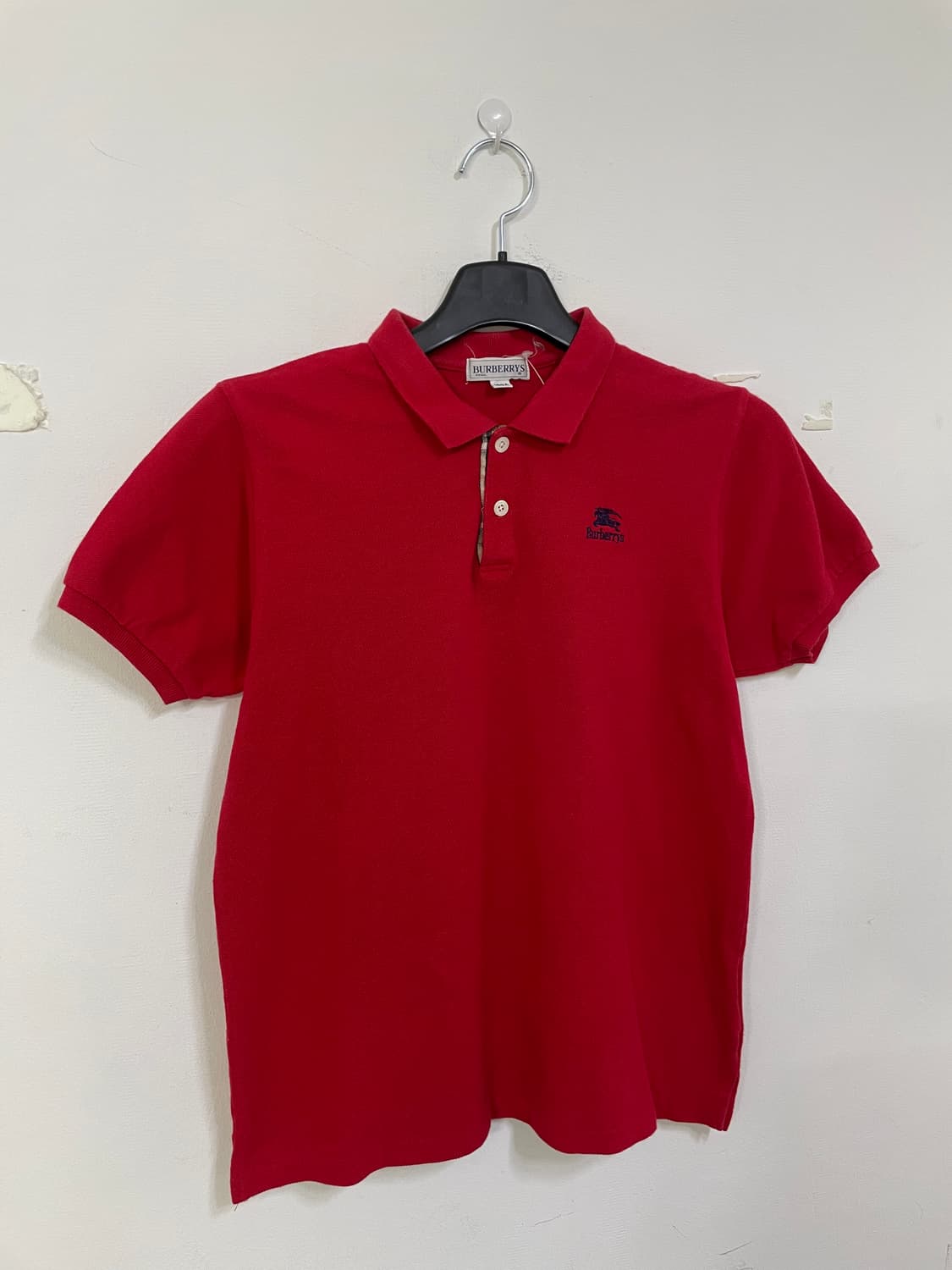 버버리 레드 반팔 폴로티셔츠 상품이미지1