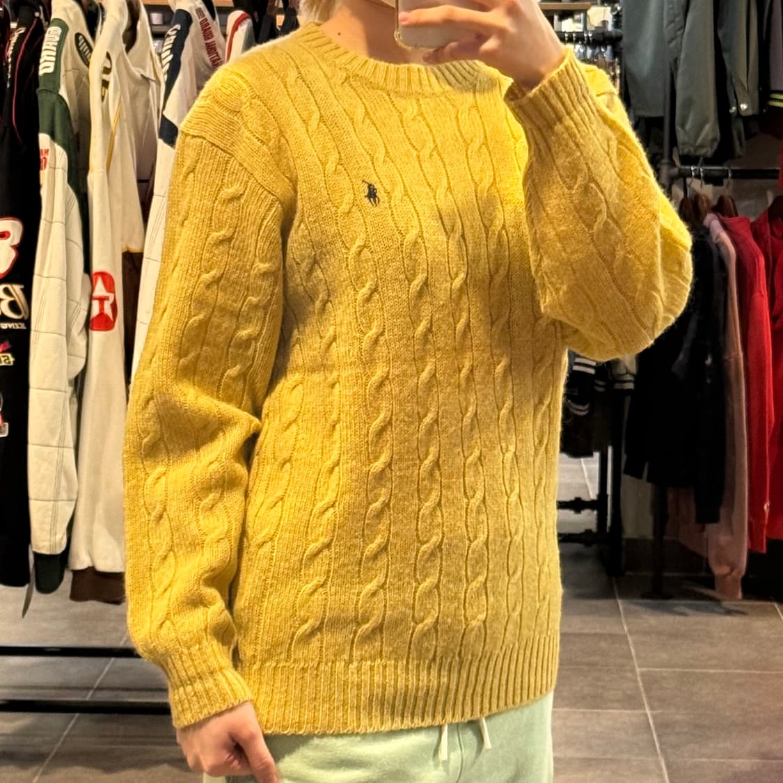 [NO.9] 폴로 옐로우 케이블 니트 상품이미지3
