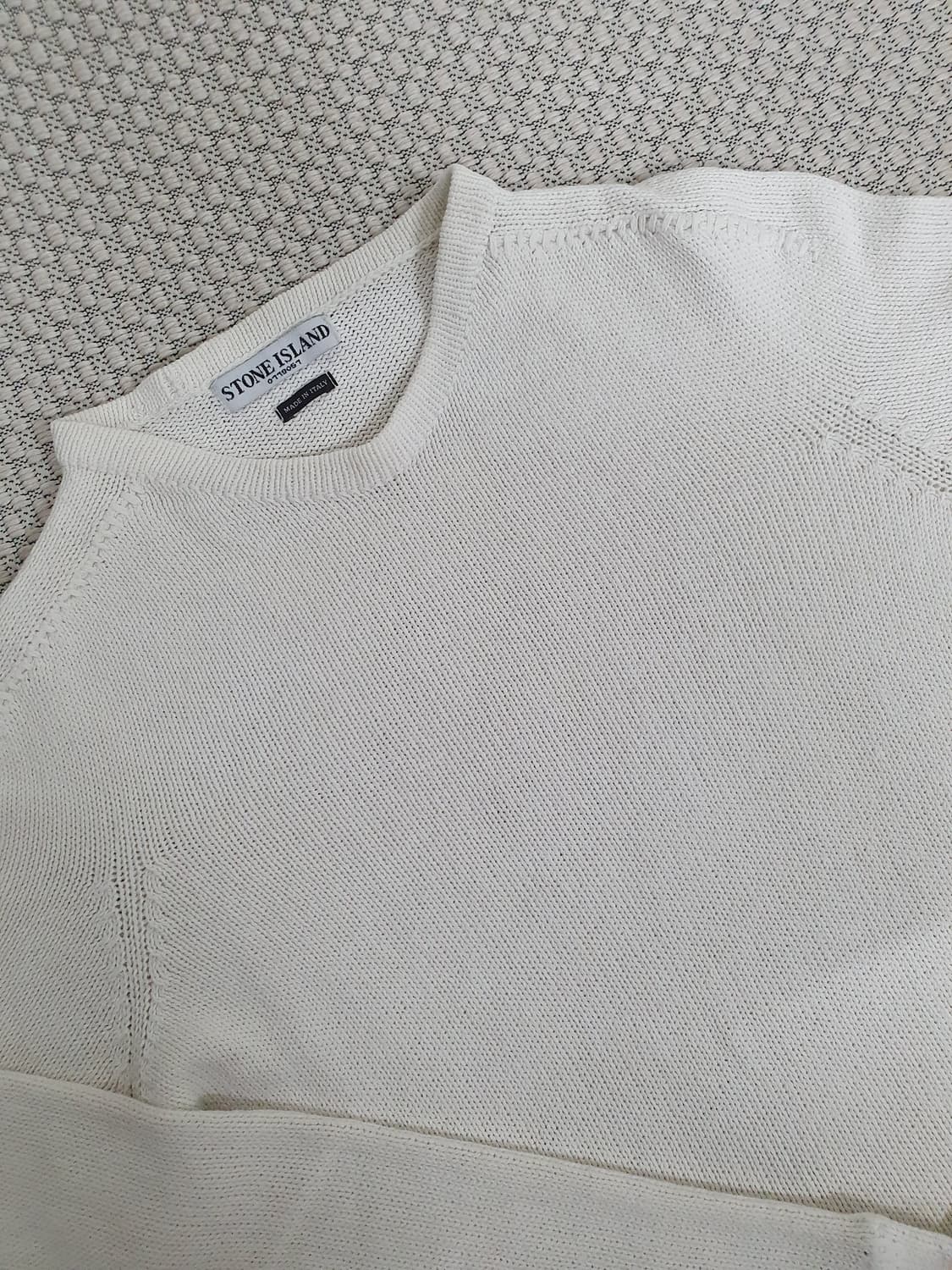 90s 스톤 아일랜드 그린 엣지 화이트 니트 상품이미지6
