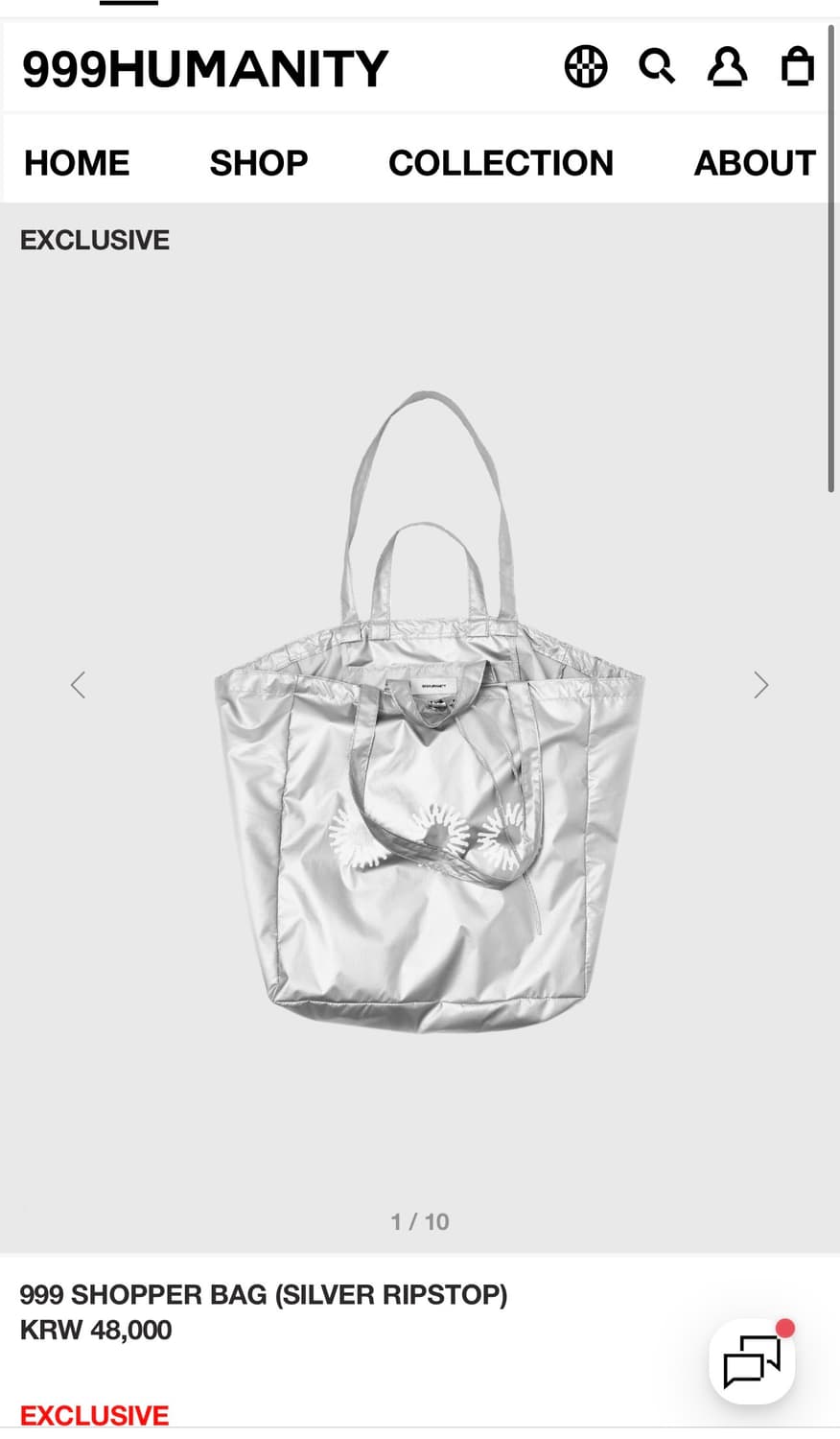 999휴머니티 쇼퍼백 새상품 (48000원) 상품이미지2