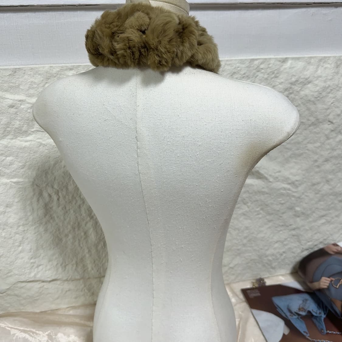 빈티지 아보카도 그린 토끼털 목도리 스카프 상품이미지3