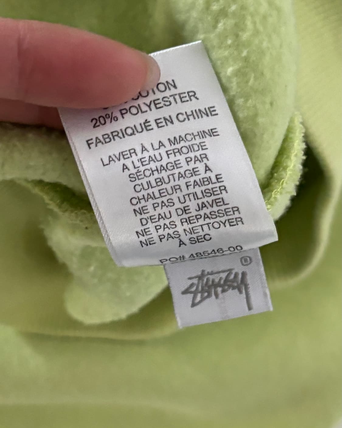 Stussy 스투시 라임컬러 USA스탁로고 후드티 상품이미지7