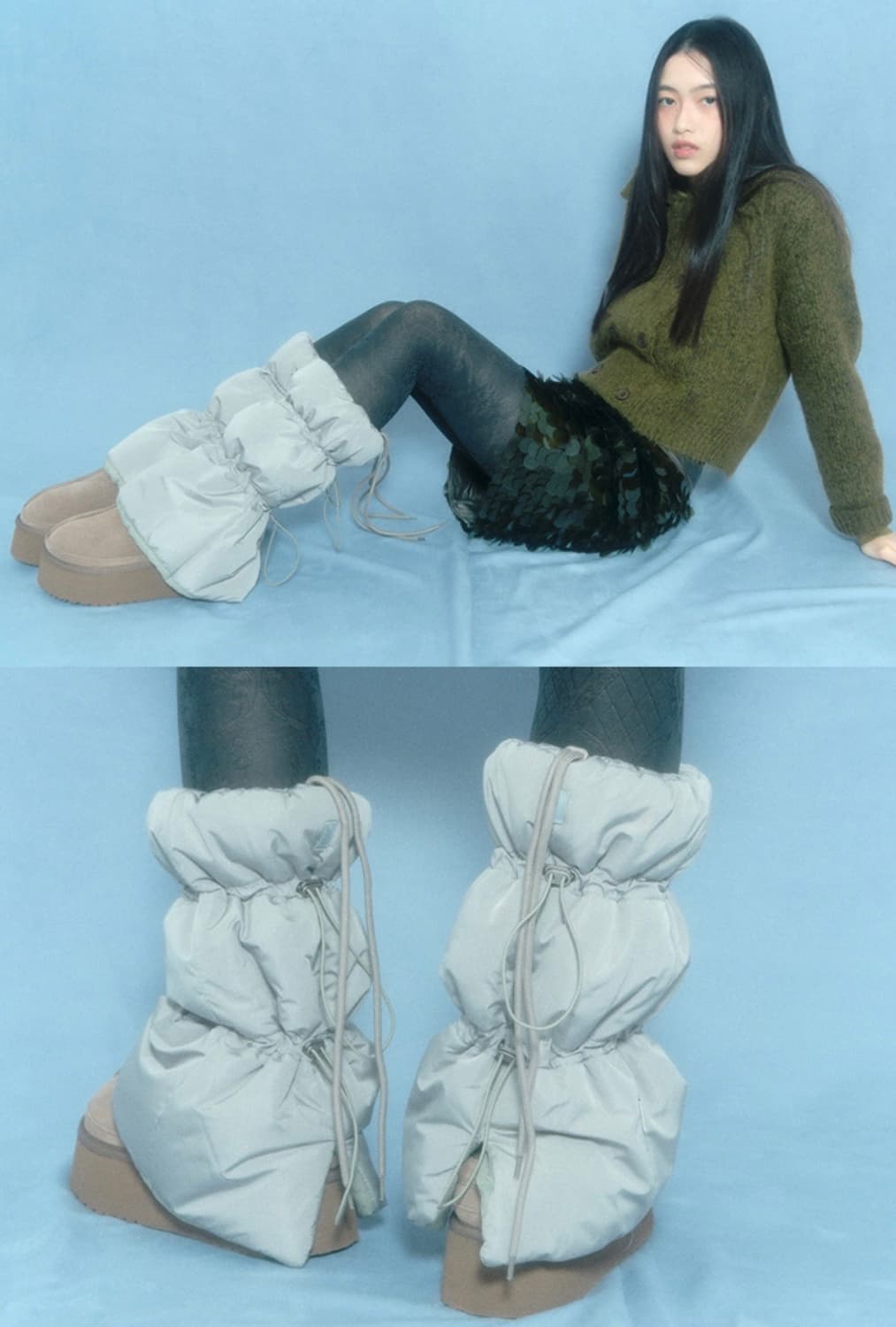 락피쉬웨더웨어 패딩 레그워머 세이지 상품이미지2